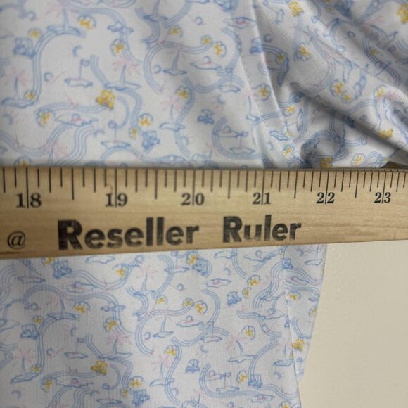 Peter Millar Polo Shirt Mens Large Blue Floral Print Summer Comfort Golf Stretch - Picture 8 of 10